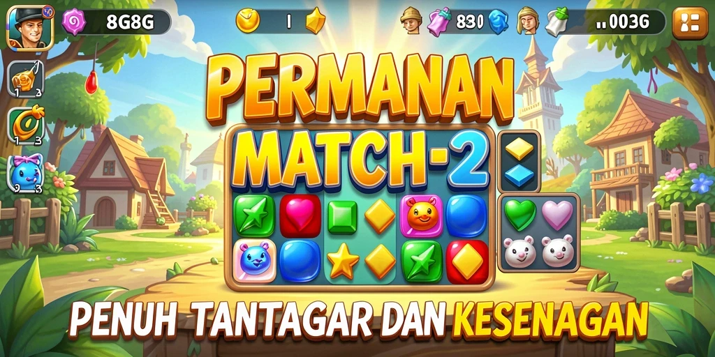 Gameplay menarik permainan Match-3 8G8G dengan warna cerah.