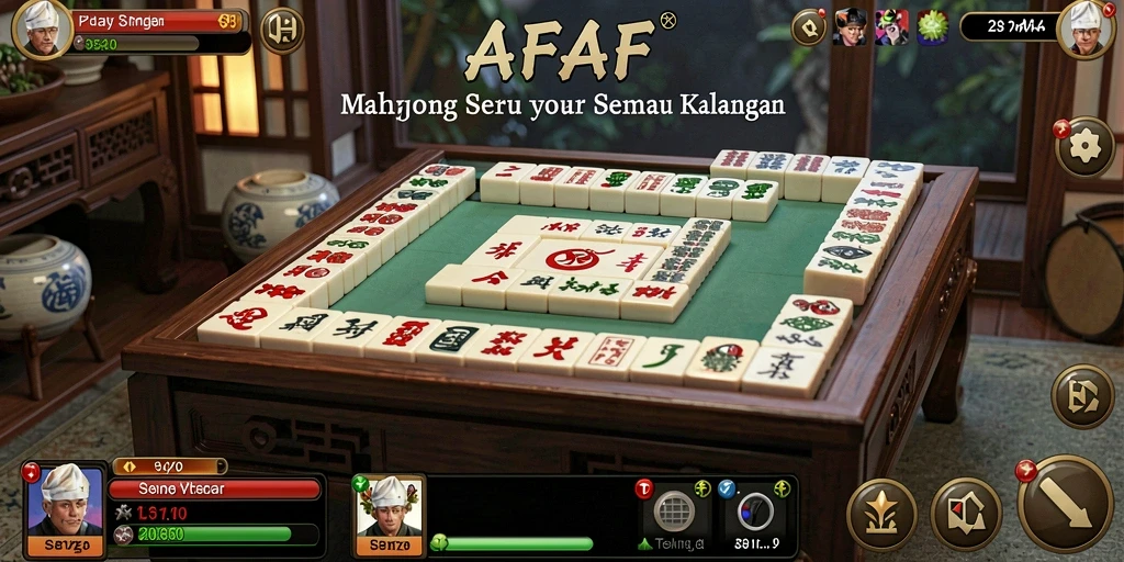 Tangkapan layar AFAF menampilkan gameplay Mahjong yang menantang.