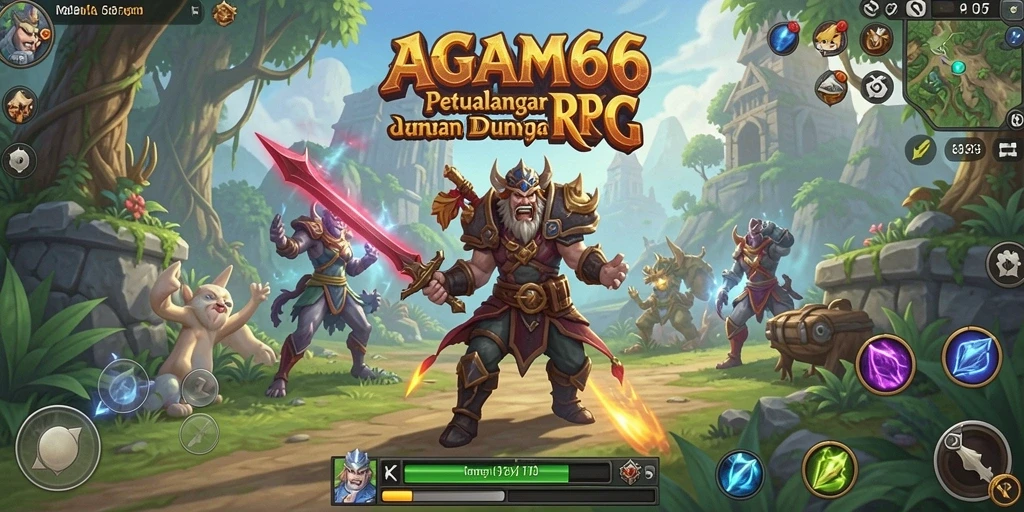 Screenshot gameplay AGAM66 menampilkan aksi seru dalam bertarung di dunia fantasi.