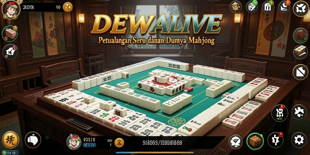 Screenshot gameplay DEWALIVE menampilkan keseruan Mahjong.