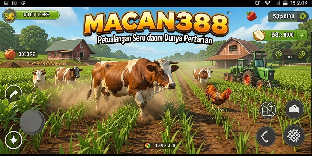 Tampilan gameplay <strong>MACAN388</strong> menampilkan keindahan ladang yang menakjubkan dan aktivitas bertani yang seru.