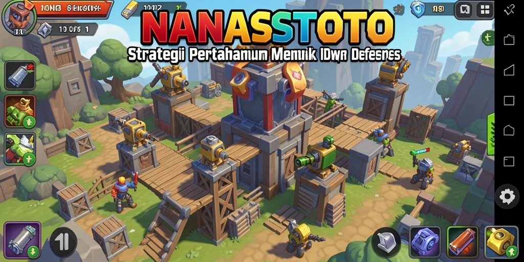 Screenshot NANASTOTO menampilkan aksi intens dalam permainan Tower Defense.