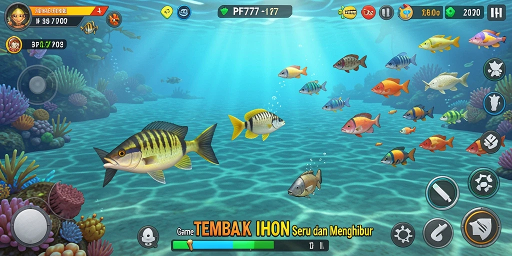 Tampilan gameplay PF777 yang seru saat menangkap ikan.