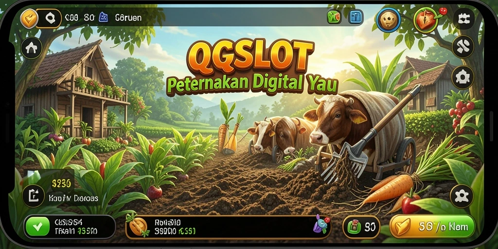 Tampilan gameplay menarik dari QQSLOT dalam bertani dan beternak.