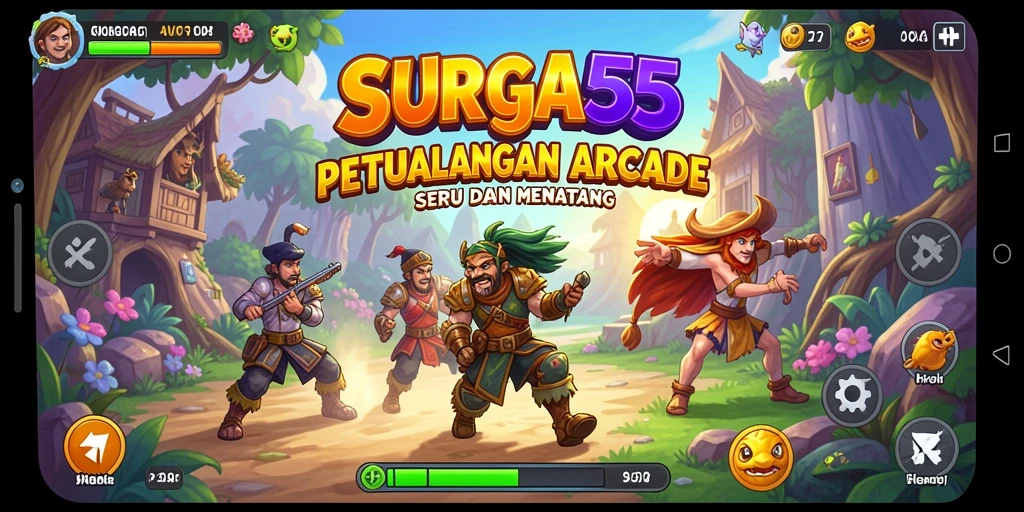 Screenshot utama SURGA55 menampilkan aksi seru dalam permainan Arcade.