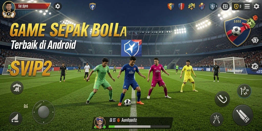 Tampilan gameplay SVIP2 dengan aksi sepak bola yang seru dan grafis menawan.