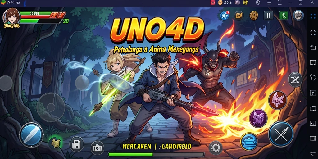 Tangkapan layar gameplay <strong>UNO4D</strong> menampilkan aksi seru dalam dunia Anime.